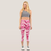 ピンクの迷彩をパーソナライズ カプリレギンス (正面)