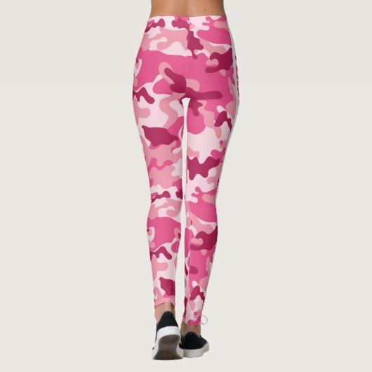 ピンクの迷彩をパーソナライズ レギンス (裏面)