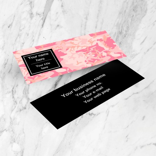 ピンクの迷彩パターン、軍隊、陸軍 スキニー名刺