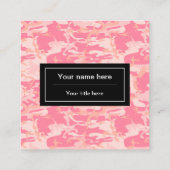 ピンクの迷彩パターン、軍隊、陸軍 スクエア名刺 (裏面)