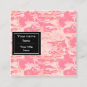 ピンクの迷彩パターン、軍隊、陸軍 スクエア名刺 (裏面)