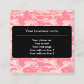 ピンクの迷彩パターン、軍隊、陸軍 スクエア名刺 (正面)