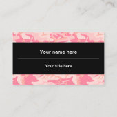 ピンクの迷彩パターン、軍隊、陸軍 名刺 (裏面)