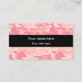 ピンクの迷彩パターン、軍隊、陸軍 名刺 (裏面)