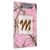 ピンクの迷彩柄のカムフラージュのモノグラムのイニシャルの用箋挟 クリップボード (右)