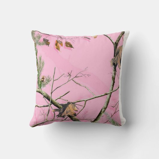 ピンクの迷彩柄のカムフラージュのモノグラムの投球のソファの枕 クッション (裏面)