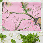 ピンクの迷彩柄のカムフラージュの狩りの台所皿タオル キッチンタオル (折り畳み)