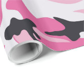 ピンクの迷彩柄のカムフラージュパターン ラッピングペーパー (ロールコーナー)