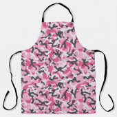 ピンクの迷彩柄のガーリー彼女のパターン エプロン (正面)