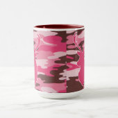 ピンクの迷彩柄のシカの頭部 マグカップ (中央)