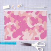 ピンクの迷彩柄のティッシュペーパー 薄葉紙 (クラフト)