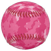 ピンクの迷彩柄パターン ソフトボール (裏面)