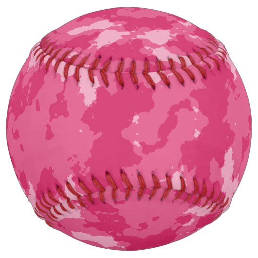 ピンクの迷彩柄パターン ソフトボール (正面)