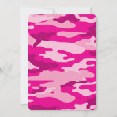 ピンクの迷彩柄女の子の詩の赤ちゃんシャワーありがとう 招待状 (裏面)