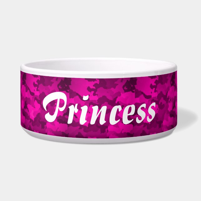 ピンクの迷彩柄 ボウル (正面)