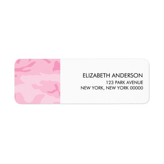 ピンクの迷彩模様 ラベル (正面)