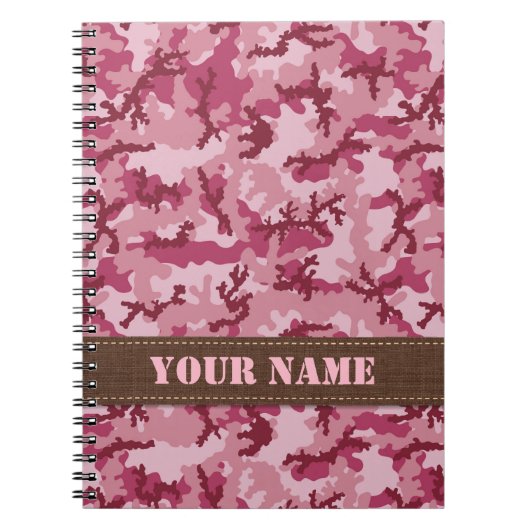 ピンクの迷彩 ノートブック (正面)