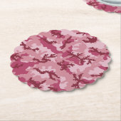 ピンクの迷彩 ペーパーコースター (アングル)