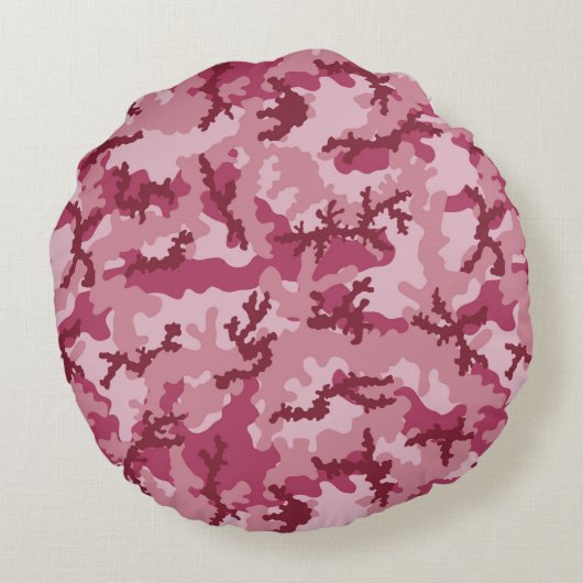 ピンクの迷彩 ラウンドクッション (裏面)