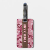 ピンクの迷彩 ラゲッジタグ (裏面縦)