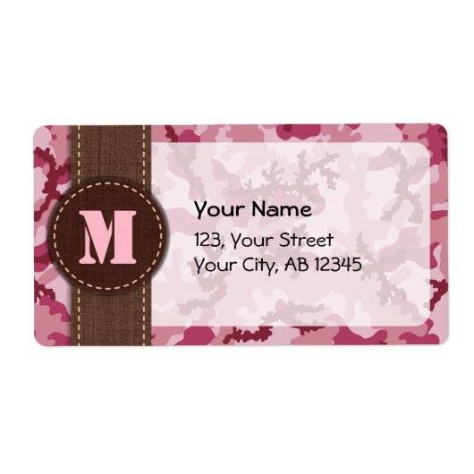 ピンクの迷彩 ラベル (正面)