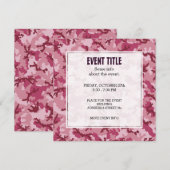 ピンクの迷彩 招待状 (正面/裏面)