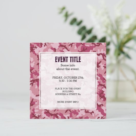 ピンクの迷彩 招待状 (スタンド正面)