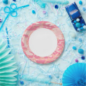 ピンクの迷彩。迷彩柄 ペーパープレート (パーティー)