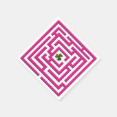 ピンクの迷路のチャレンジシャムロック スタンダードカクテルナプキン (角)