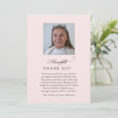 ピンクの追悼式 葬儀の写真 ありがとうございます 招待状 (スタンド正面)