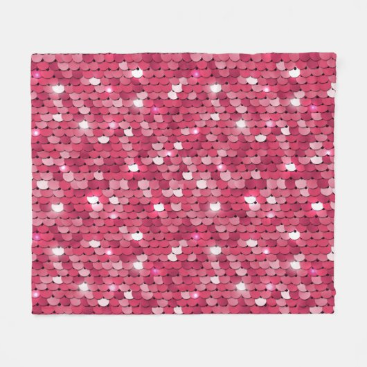 ピンクの連続したテクスチャ、ヴィンテージパターン フリースブランケット (正面(横))