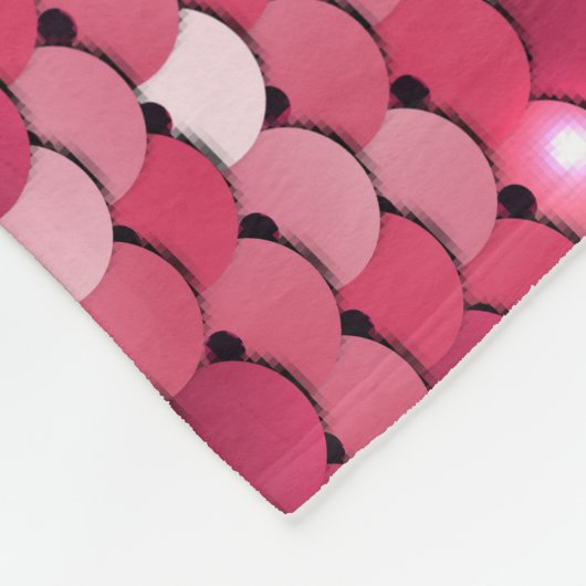 ピンクの連続したテクスチャ、ヴィンテージパターン フリースブランケット (角)