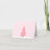 ピンクの遊び心あふれる冬のクリスマス シーズンカード (裏面)