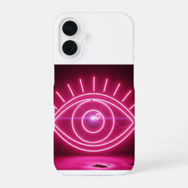 ピンクの邪眼ネオンサイン グロー iPhone 16ケース