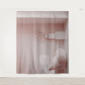 ピンクの部屋 モダンインテリア 背景 タペストリー (正面)