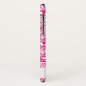 ピンクの部族模様モノグラム Case-Mate iPhoneケース (裏面/左)