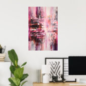 ピンクの都市 ポスター (ホームオフィス)