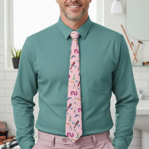 ピンクの配管のプロの配管工パパのネクタイ