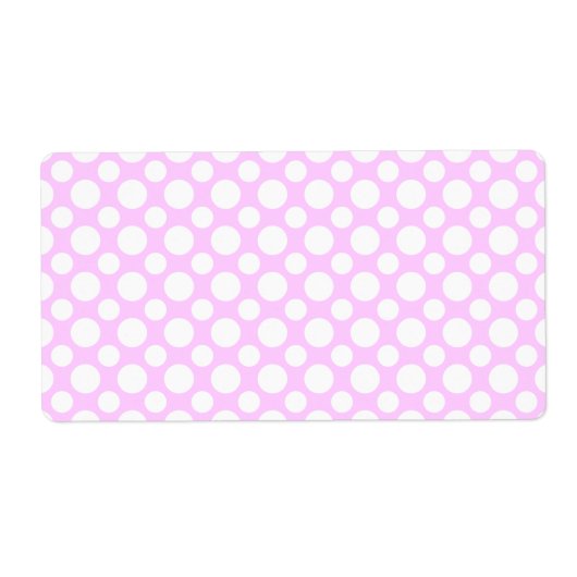 ピンクの配送ラベルに白い水玉 ラベル (正面)