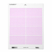 ピンクの配送ラベルに白い水玉 ラベル (フルシート)