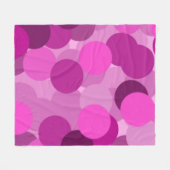 ピンクの重なり合う円パターン フリースブランケット (正面(横))