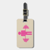 ピンクの重量挙げの荷物のラベル ラゲッジタグ (正面縦)