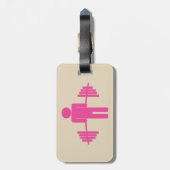 ピンクの重量挙げの荷物のラベル ラゲッジタグ (裏面縦)