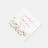 ピンクの野の花が咲く卒業パーティー スタンダードカクテルナプキン (角)