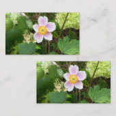ピンクの野の花のビジネスカード | ボタニカル フローラル P 名刺 (正面/裏面)