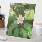 ピンクの野の花の卓上サイン | 植物の花 台座サイン (インサイチュ)