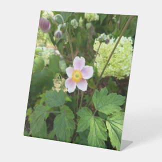 ピンクの野の花の卓上サイン | 植物の花 台座サイン