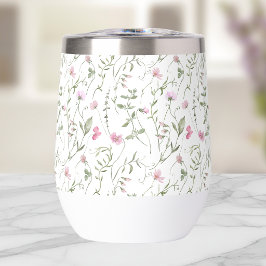 ピンクの野の花の水彩画