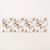 ピンクの野の花の水彩画 ヨガマット (正面(横))