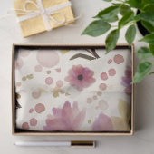 ピンクの野の花の水彩画  薄葉紙 (ギフト)